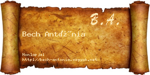 Bech Antónia névjegykártya